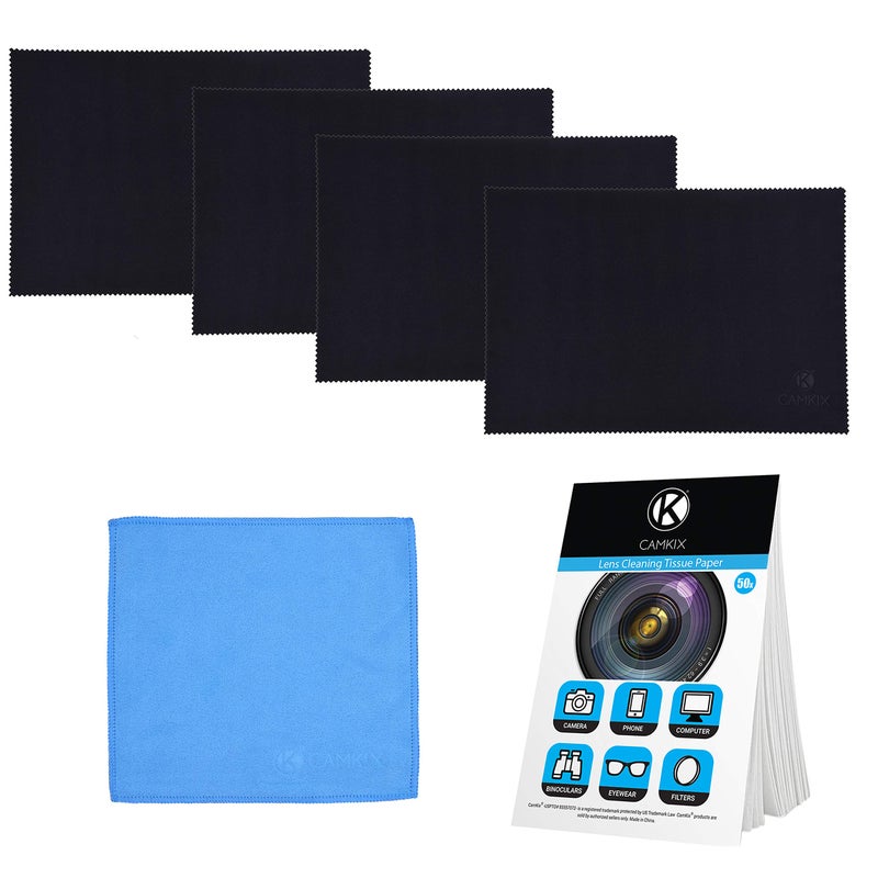CamKix Microfiber Cover Cloth Cleaning Set - Compatible with Apple MacBook Pro (15-16â€) - 4X Keyboard Liner Cloth, 1x Double Sided Cloth and 1 x Lens Cleaning Paper Tissue Booklet - Image 1